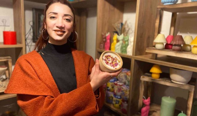 Genç kadın girişimci ürettiği doğal kokulu mumlarla dünyaya açılmayı hedefliyor