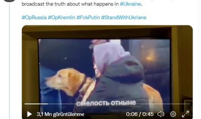 Hacker grubu Anonymous&#039;dan, Rus devlet televizyonuna siber saldırı