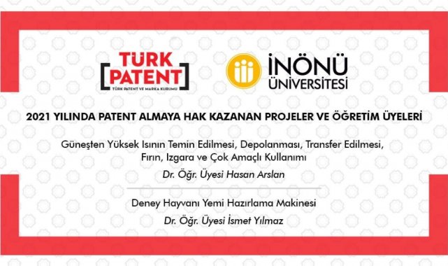 İki bilimsel araştırma projelerine patent