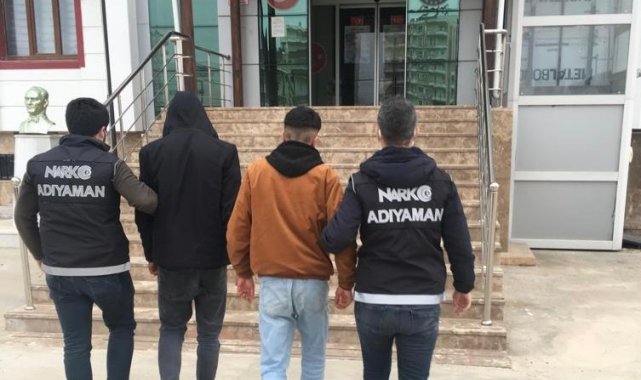 Kahta'da uyuşturucudan yakalanan 5 kişiden, 2'si tutuklandı