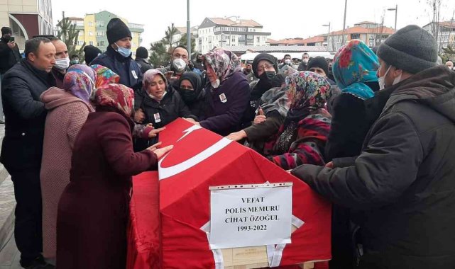Kalbine yenik düşen polis memurunun naaşı törenle memleketine uğurlandı
