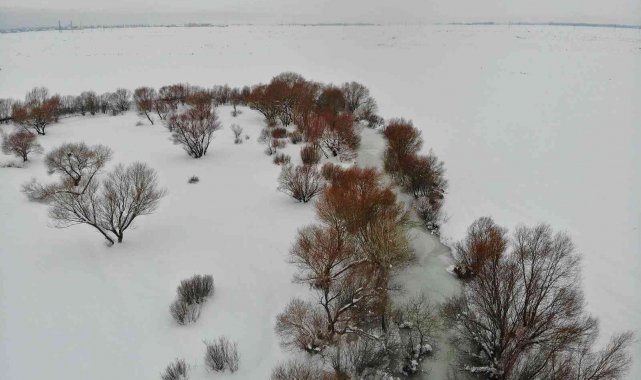 Kar manzarası dorone ile görüntülendi