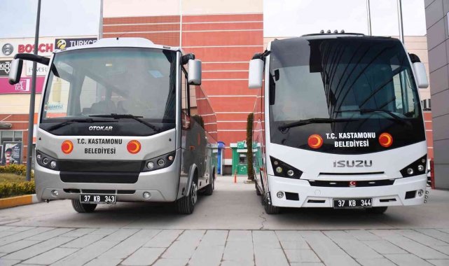 Kastamonu Belediyesi, araç filosuna 2 otobüs ve 1 finişer daha ekledi