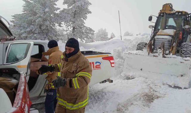 Kazdağları'nda zorlu kurtarma çalışmaları görüntülendi