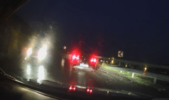 Keskin viraja ters yönden giren araç korku dolu anlar yaşattı