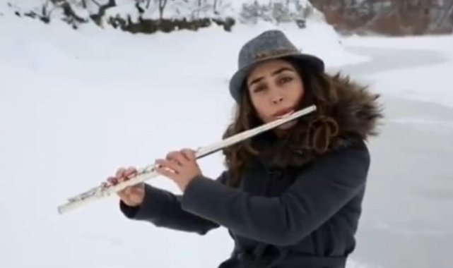 Kış manzaralı yan flüt klipi büyük ilgi gördü