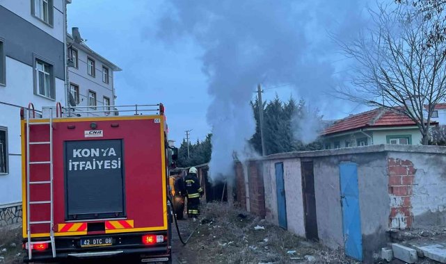 Konya'da kömürlük yangını