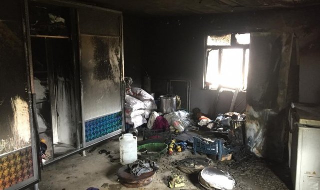 Kulp'ta bir evde yangın