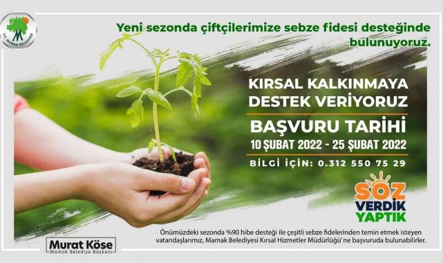 Mamak Belediyesi'nden kırsal kalkınmaya destek