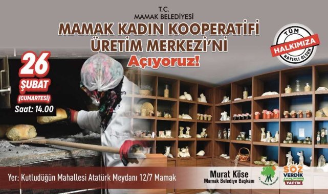 Mamak Kadın Kooperatifi Üretim Merkezi hizmete açılıyor