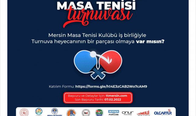 Mersin'de 2. Veteranlar Masa Tenisi Turnuvası yapılacak