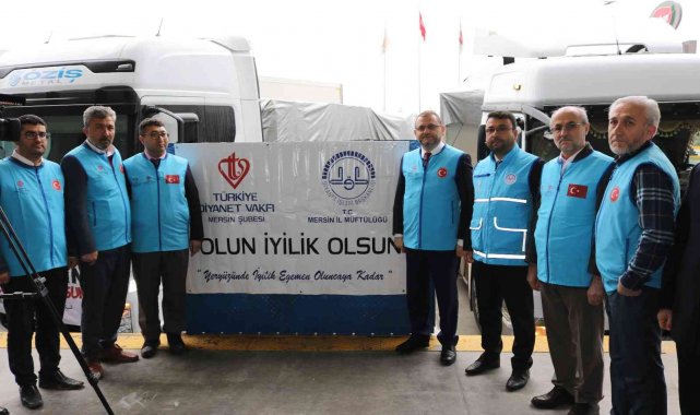 Mersin'den İdlib'e 7 tır yardım malzemesi gönderildi