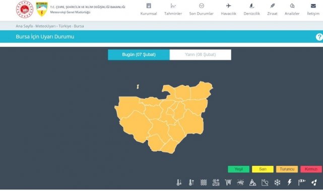 Meteorolojiden Bursa için 2 gün sürecek fırtına uyarısı