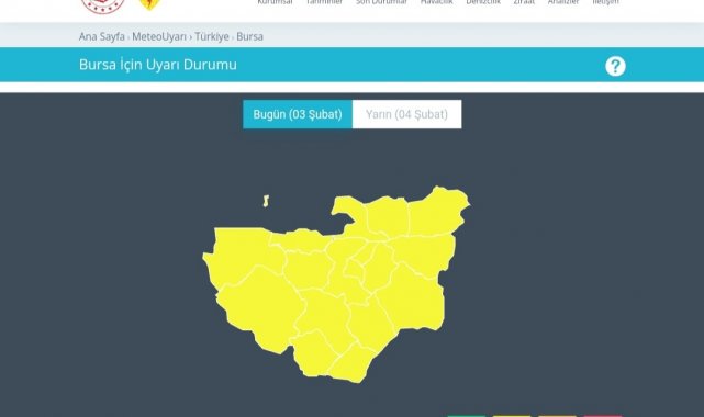 Meteorolojiden Bursa için son dakika uyarısı