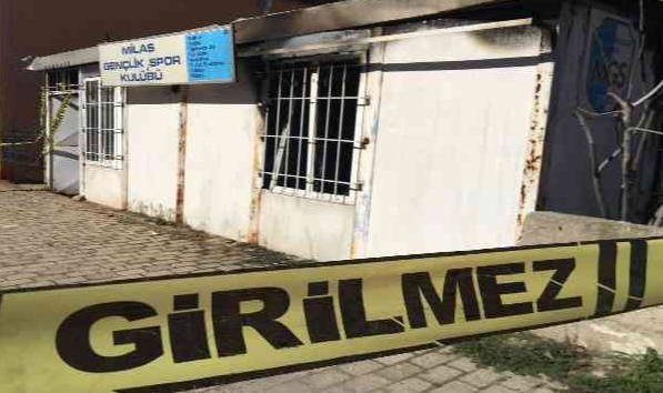 Milas Gençlikspor Kulübü&#039;ndeki hırsızlık ve yangınla ilgili 4 gözaltı