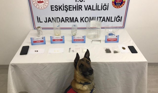 Narkotik köpek timiyle yapılan aramada çeşitli uyuşturucu maddeler ele geçirildi