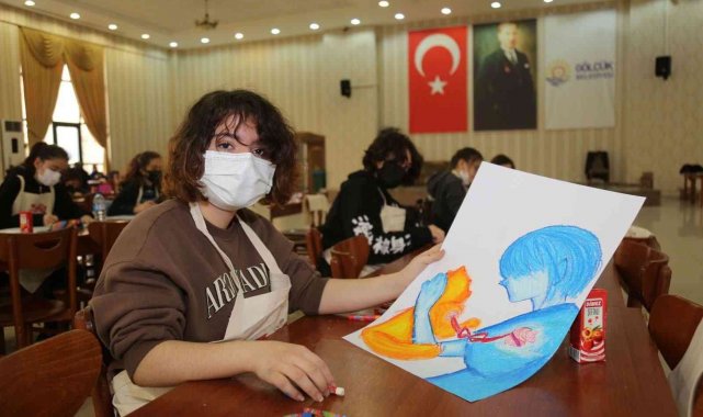 Öğrenciler hayvan sevgisini resimlere yansıttı