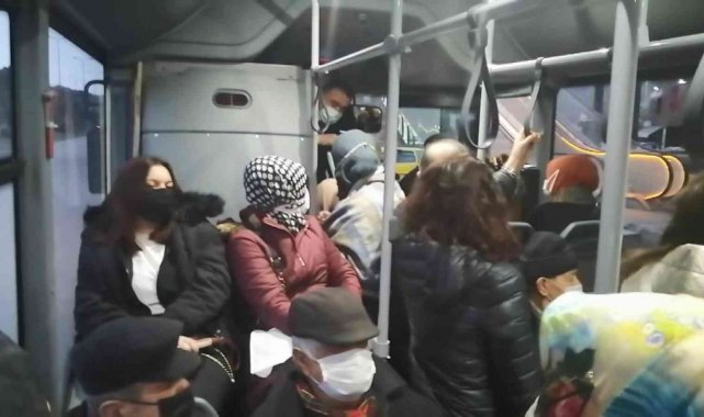 Otobüste maske takmayan kadına yolcular tepki gösterdi