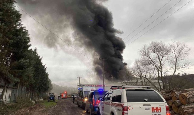 Sakarya'da geri dönüşüm fabrikasında büyük yangın