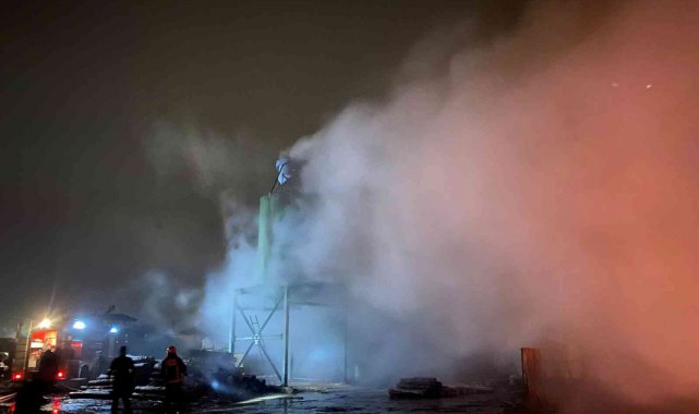 Sakarya'da kereste fabrikası alev alev yandı