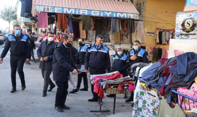 Şanlıurfa'da kaldırım işgali denetimi