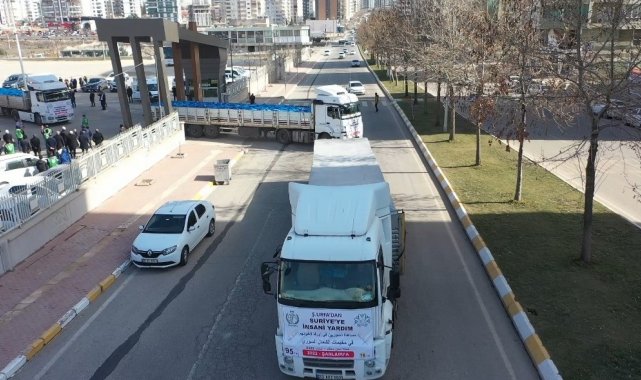 Şanlıurfa'dan Suriye'ye 7 tır yardım malzemesi gönderildi