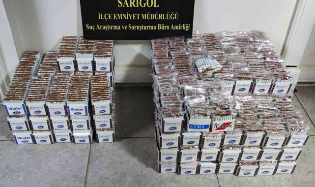Sarıgöl'de 28 bin 400 adet kaçak makaron ele geçirildi