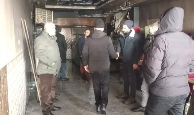 Tatvan'da iş yeri yangını