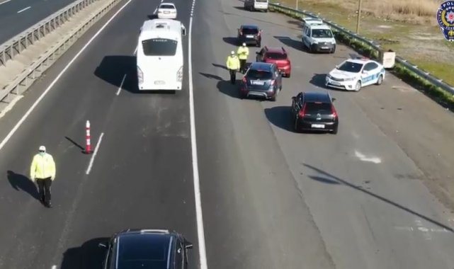 Tekirdağ - İstanbul yolunda dron destekli uygulama