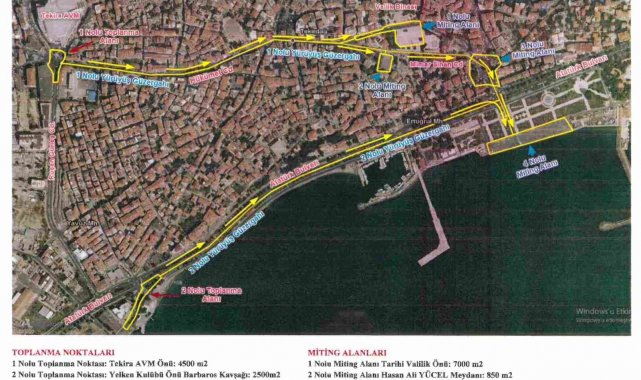 Tekirdağ&#039;da gösteri ve miting alanları belirlendi