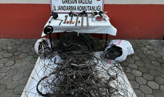 Telefon kablosu hırsızları yakayı ele verdi