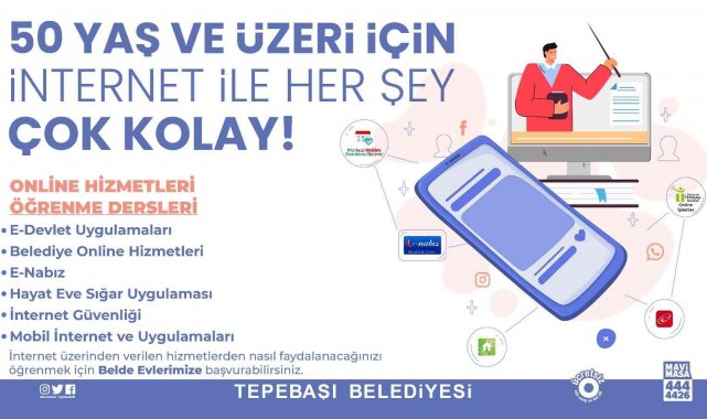 Tepebaşı'ndan 50 yaş ve üzeri vatandaşlar için "Online Hizmetleri Öğrenme Dersleri"