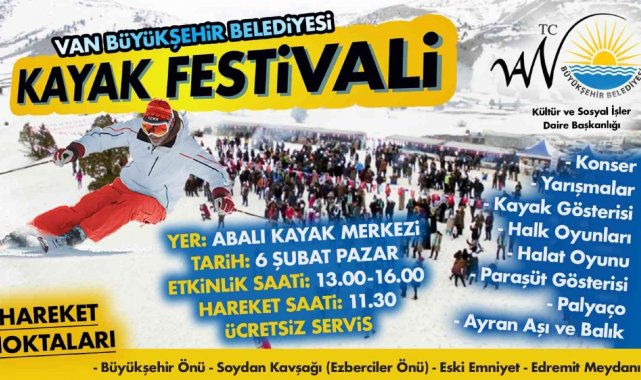 Van Büyükşehir Belediyesinden kayak festivali