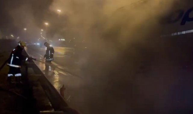 Yakıt tankerindeki yangını itfaiye söndürdü