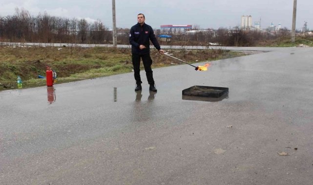 Yangına müdahale eğitimi verildi