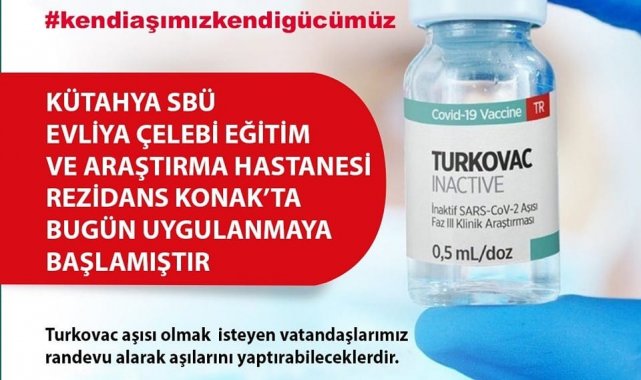 Yerli aşı Turkovac Kütahya'da uygulanmaya başlandı