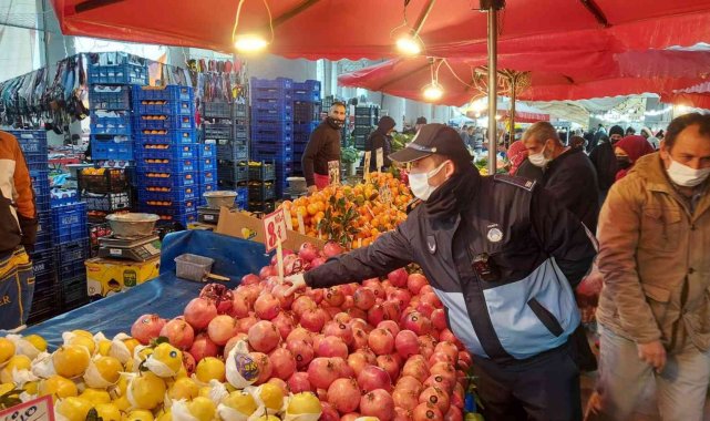 Zabıtadan pazarlarda tartı ve etiket denetimi