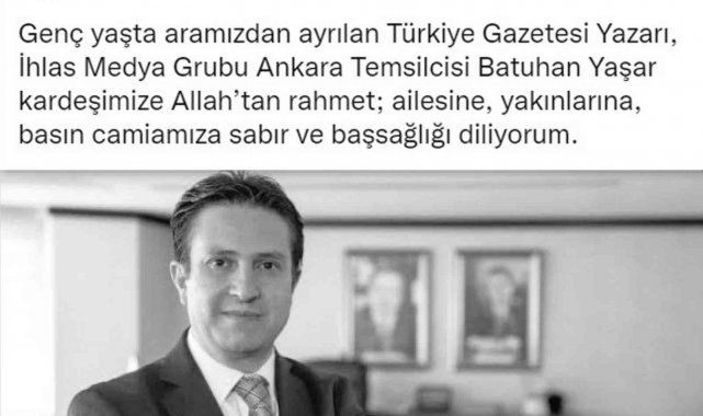 AK Parti Genel Başkan Vekili Yıldırım'dan Batuhan Yaşar için taziye mesajı