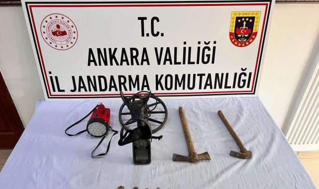 Ankara&#039;da kaçak kazı yapan 2 kişi yakalandı