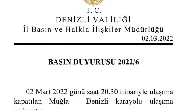 Antalya ve Muğla karayolu 3 saatte ulaşıma açıldı