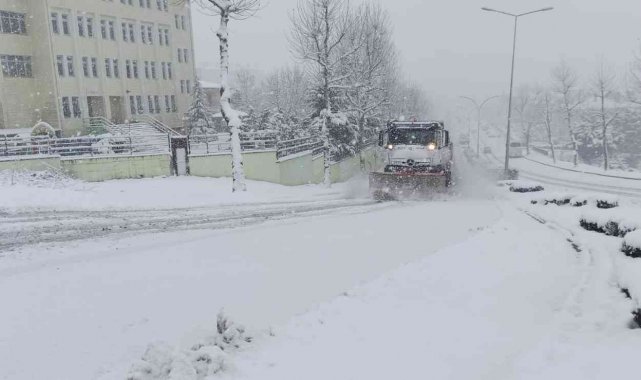 Araçlar yollarda kaydı, Düzce beyaz örtü ile kaplandı