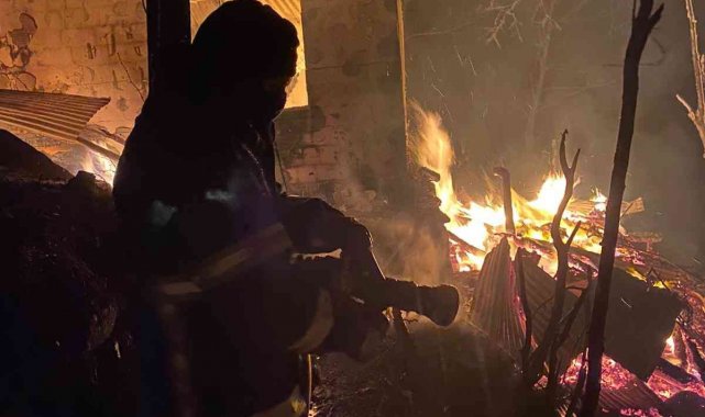 Artvin&#039;de çıkan yangında iki katlı köy evi kullanılamaz hale geldi