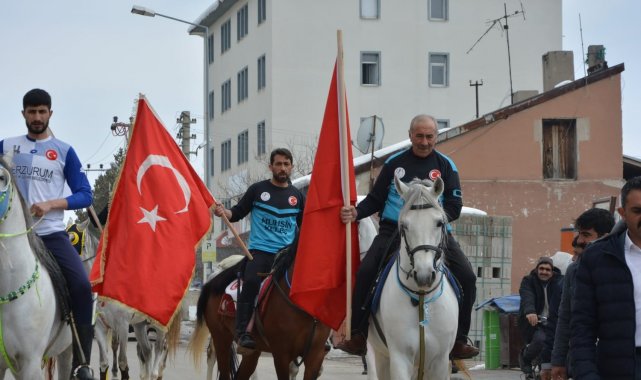 Aşkale'de kar üstünde cirit nefes kesti