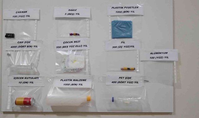 Atıkların yok olma süresini gösteren panolar hazırlandı