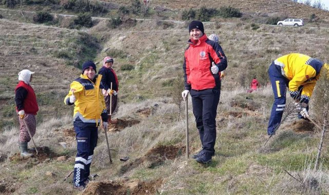 Aydın&#039;da 112 fidan toprakla buluştu