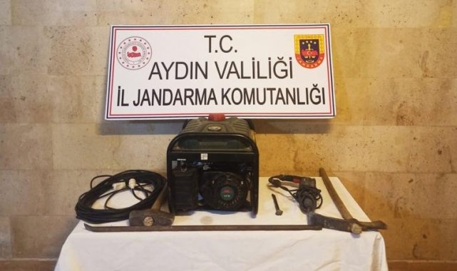 Aydın'da kaçak kazı yapan 9 şüpheli yakalandı