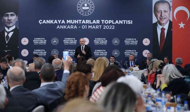 Bakan Soylu, Çankaya'daki muhtarlarla bir araya geldi