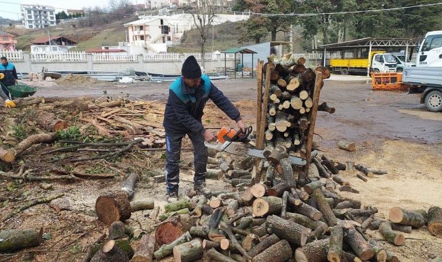 Başiskele&#039;de yakacak odun yardımları sürüyor