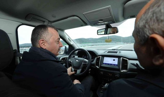 Başkan Büyükakın, tamamlanan yol ve köprüyü test etti