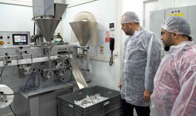 Başkan Keleş gıda ve kozmetik üretim tesisini inceledi